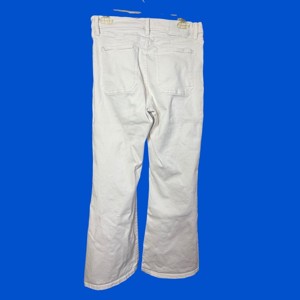 Lucky Brand Stevie High Rise Flare Jeans White Size 10 30 Patch Pockets - Picture 2 of 8